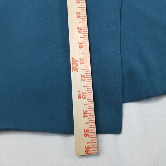 Aritzia Babaton Dress Medium Teal Faux Wrap 3/4 Sleeve Japan V Neck Mini - Picture 6 of 7